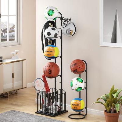 China Indoor Multi-Layer Living Room Football Floor Basketball Display Storage Rack Volleyball Stand Disassembly Finishing Storage Rack for sale