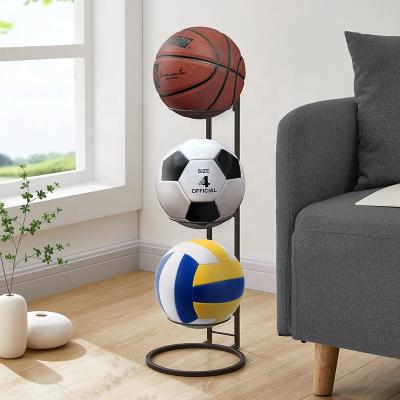 China Workable Home Finished Basketball Rack Indoor Children's Soccer Volleyball Storage Rack Iron Ball Display Rack for sale