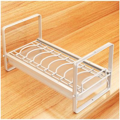 China New Cabinet 2022 Household Clearance Single Layer Drying Rack Dish Rack Sustainable Built-in Drain Small Rack for sale