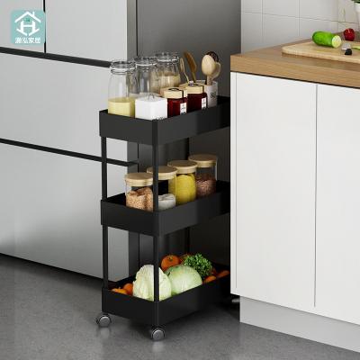 China Factory Supply Removable Kitchen Shelf Clip Refrigerator Storage Rack Removable ABS Multi-Layer Floor Stand Removable Storage Basket for sale