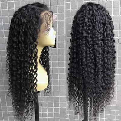 China Deep Wave Human Hair Deep Wave Curly Lace Wig, Deep Curly Lace Hair Wig Pre Plucked, Natural Curl Lace Wig With Baby Hair For Women for sale