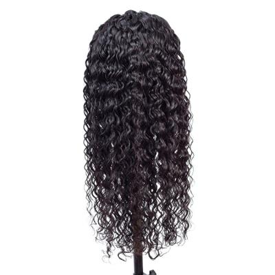 China 26 Inches Curly Full Lace Remy Human Hair Raw Deep Curly Natural Black Hair Wig For Women for sale