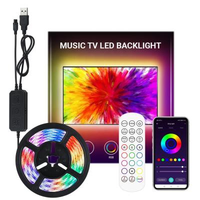 China TV Blacklight DC5V 2M USB Strip Lights SMD 5050 BLE Strip Light Mini RGB USB TV LED Backlight Strip Mobile Phone App Control Strip for sale