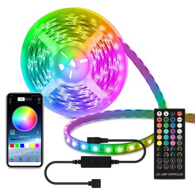 China Smart Theme Park LED Lamp LED Strip Light Bluetooth Phone App Control 5m 10m 15m 20m LED Strip Light For Hotel Home Decoration for sale