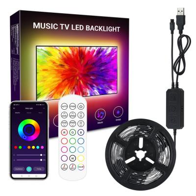 China TV Blacklight RGB Color LED Strip Light 6.65ft/2M BLE LED Strip Light with APP IP20 Color Changing USB TV Backlight Strip for sale