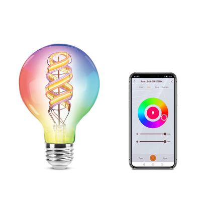 China Warehouse Phone Smart Remote Control APP ST64 ST58 G95 G80 G125 RGB LED Filament E27 E26 Wifi Smart Led Bulb for sale