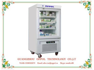 China OP-801 Interior Fan Glass Solid Door Temperature Display Medical Drug Storage Freezer for sale