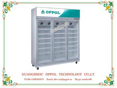 China OP-904 OEM Design Factory Price Triple Solid Doors Upright Display Freezer for sale