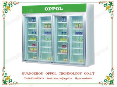 China OP-1101 Automatic Defrost Air Cooling Supermarket 4 Doors Commercial Refrigerator for sale