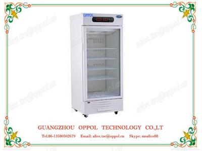 China OP-1106 Digital Display Temperature Humidity Single Glass Door Air Cooling Refrigerator for sale