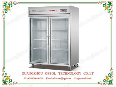 China OP-906 Vertical Single Temperature Double Glass Door Upright Display Freezer for sale