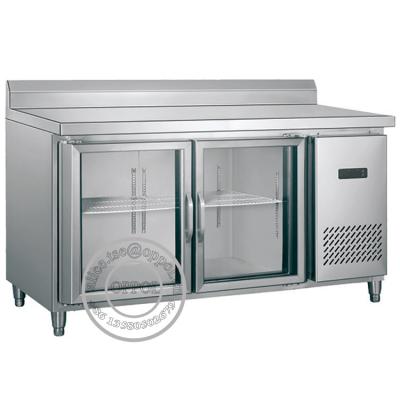 China OP-A602 Kitchen Equipment Glass Doors Display Chest Refrigerator for sale