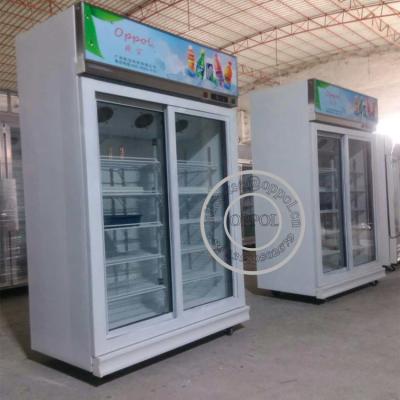 China OP-A407 OPPOL Brand Single-temperature Supermarket Two Glass Door Fridge for sale