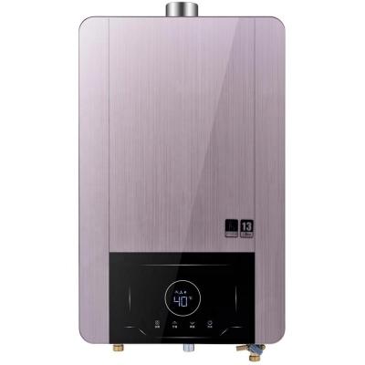 China Household 12L 13L 16L tempered glass printing front panel, customer design accepted gas water heater for sale