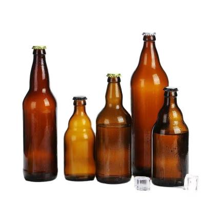 China Wine 250 330 500 1000ml Empty Clear Wholesale Soda Beverage Bottles Glass Amber Beer Bottles for sale