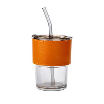 China Sustainable Wholesale Double Straw Cup Gift Bamboo Water Glass Drinking Cup Coffee Mug With Lid And Straw for sale