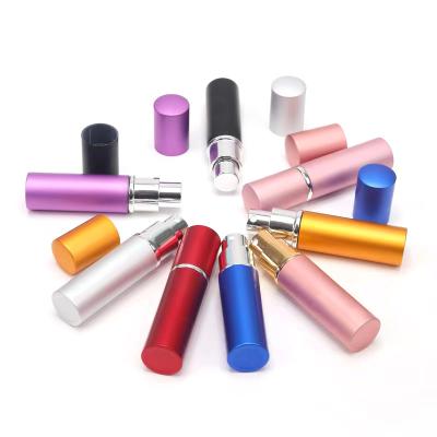 China 5ml 10ml Mini Atomizer Spray Glass Refillable Aluminum Empty Perfume Bottle Travel Cosmetic Pouch for sale