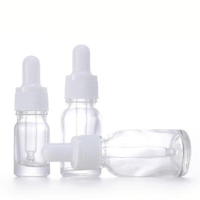 China Cosmetic 10ml 15ml 50ml 100ml Clear Bottle Dropper Bottle Essential Oil Glass Cosmetic Bottle 30ml 60ml 120ml for sale