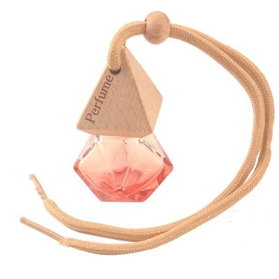 China Home Decoration 8ml Triangle Rhomboid Cover Triangle Car Aromatherapy Bottle Empty Color Diffuser Bottle for sale