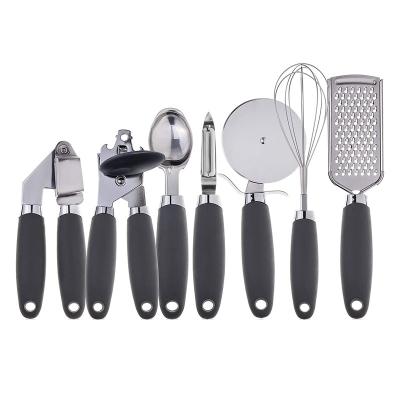 China 7 Pcs Sustainable For Kitchen Tools With Gray Soft Touch Handles And Stainless Steel Kitchen Instrument Master Set for sale