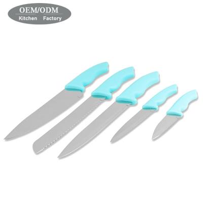 China Viable hot sale 5pcs set kitchen knife set knife stainless steel non-stick knife pp handle for sale