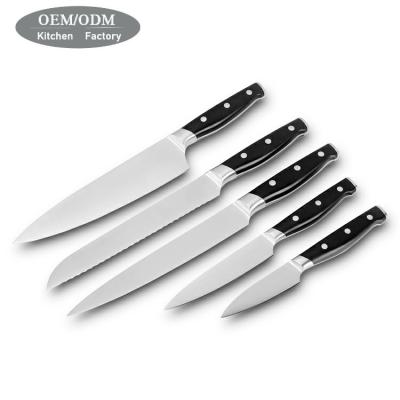 China Sustainable Professional Customized Packing 5pcs Kitchen Knife Set Kitchen Knife Set For Kitchen Cutting for sale