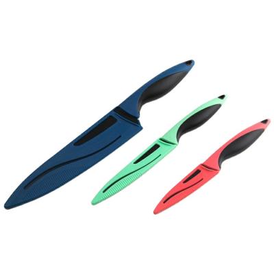 China Sustainable Handle Kitchen Knife Set Unique Multi Colored Non-stick Coating Plastic All-season Factory Wholesale Design Eco-friendly for sale