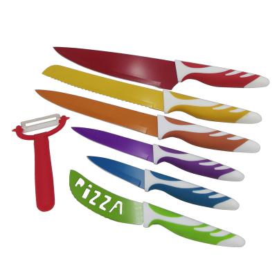 China Viable Factory Classic Knives Set Colorful Series 7pcs Kitchen Knife Set for sale