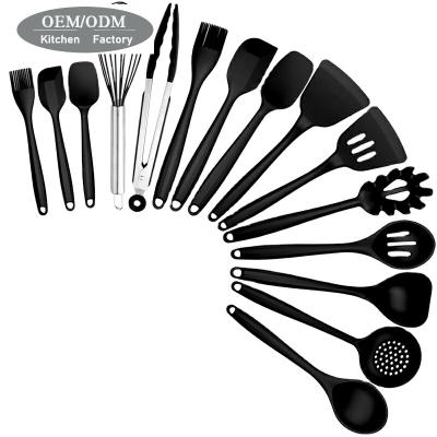 China Viable Kitchen Utensils Heat Resistant Cookware Sets With Spatula Silicone Kitchen Gadgets Utensil Set for sale