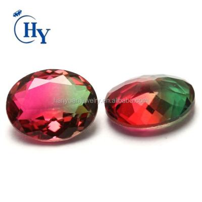 China New Arrival Fire Stone Watermelon Color Synthetic Tourmaline Glass Stone Or Set For Jewelry Making for sale