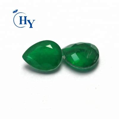 China Color Play Or Fire Crystal Quartz Faceted Pear Cut Lab Created Green Stone Colombia Price Per Carat for sale