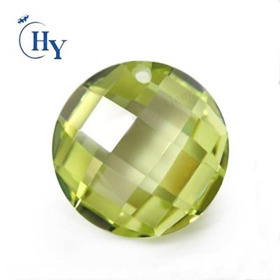 China Color Play or Fire Apple Green Color Checkerboard Cut Flatback Zircon Flat Cut Stones For Jewelry for sale