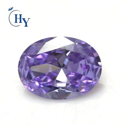 China Color Set Or Fire Oval Synthetic Gems Machine Cut Stone Zircon Loose Lavender for sale