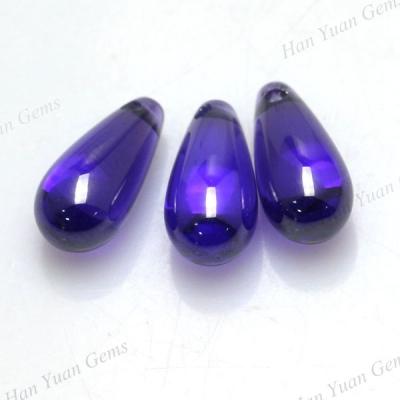 China Fire Hand Cut Teardrop Zircon Cabochon Purple CZ Color Set Or Loose Stones for sale