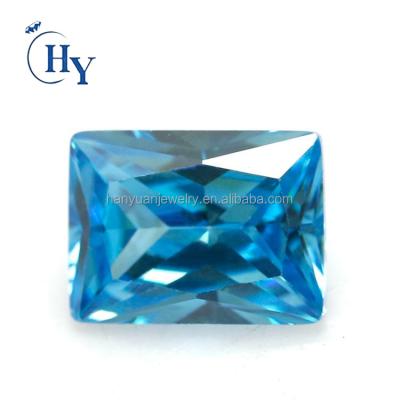 China Color Game Or Fire 5A Loose CZ 2x3mm ~13x18mm Rectangle Ready Stock Emerald Blue Zircon for sale