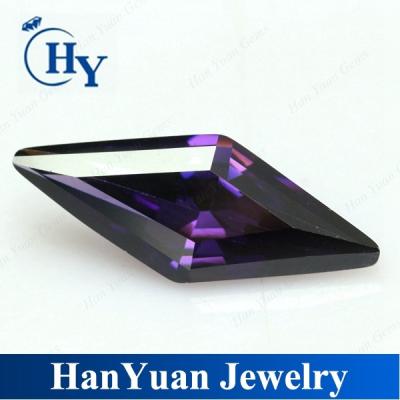 China Fire Wuzhou Amethyst Color Irregular Cut Or Rhombus Shape CZ Gemstone for sale