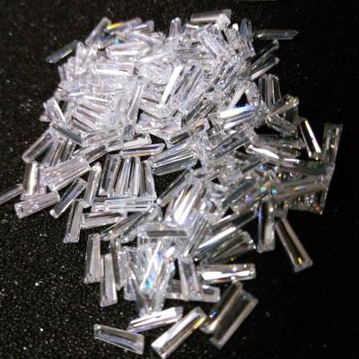 China Fire Wuzhou Color Play or Fancy Cut Synthetic White Gemstones Jogger Trapezoid Zircon Gems for sale