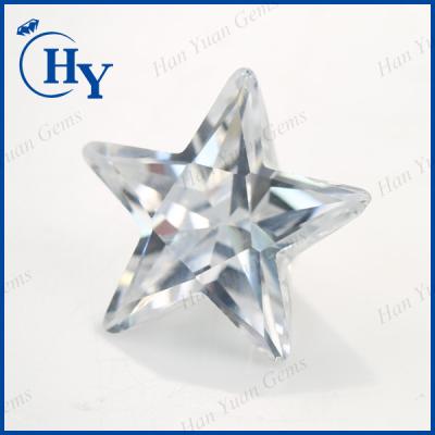 China Color Game or Fire Wholesale White Fancy Cut Star Shape Lab Created CZ Gems for sale