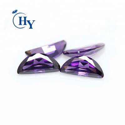 China Amethyst High Temperature Loose Zirconia Resistance Half Moon Shaped Gem for sale