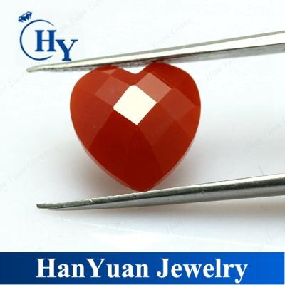 China Color Game or Fire AAA Double Faceted Heart Milky CZ Shape for sale