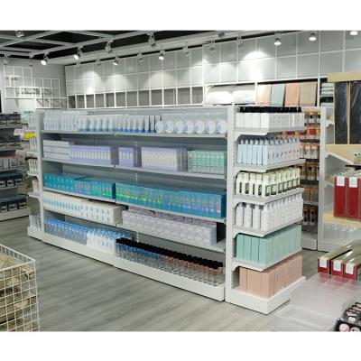 China Wholesale 2019 Corrosion Protection Wooden And Metal Display Stand Miniso Display Rack Retail Store Shelves for sale