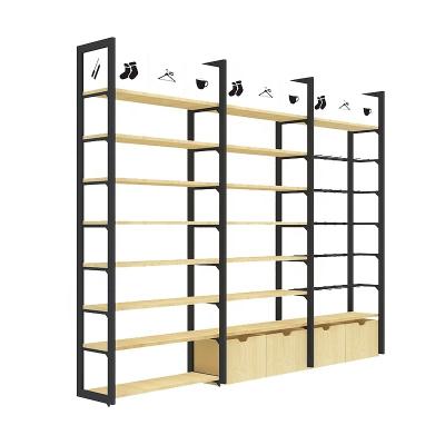 China 2019 MINISO corrosion protection style metal boutique display rack used for showroom, store chipboard display stand for sale