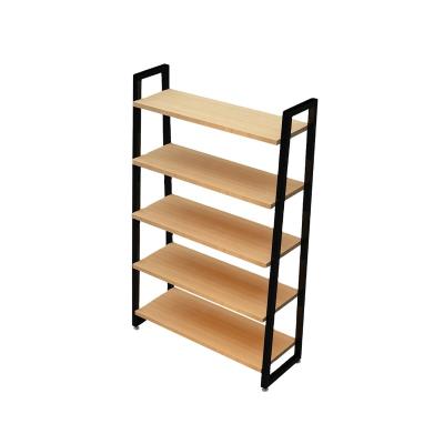 China 2021 modern professional double sided metal wooden display rack for shop shops for sale