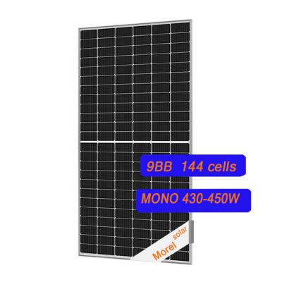 China Hot Sale Half Cell 430w 440w 450w 460w PV Module Mono House Roofing System Nightshade Solar Panel 5BB 9BB for sale