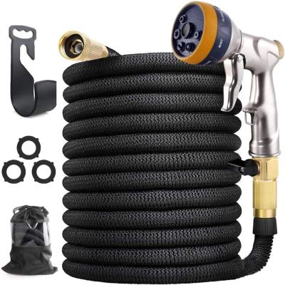 China Wall Mountable Garden Hose Expanding Hose with 100% Metal Spray Gun, Lightweight Durable Expanding Water Hose with Solid Brass Fittings E for sale