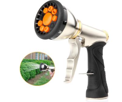 China Soft Gunmetal Spray Gun Metal Handle Garden Hose Nozzle Sprayer Heavy Duty Water Spray Nozzle for sale