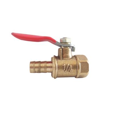 China General Thread Full Lever Handle Left Pneumatic Hose Barb Mini BSP Ball Valve for sale