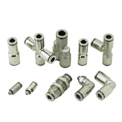 China Connect Pipes Brass Pneumatic Fitting, Male Female Quick To Plug Air Hoses Connector, Metal Push In Fitting for sale