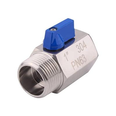 China General Stainless Steel Mini Ball Valve, BSPT Thread Female To Male Manual 2 Way Air Compressor Mini Ball Valve for sale