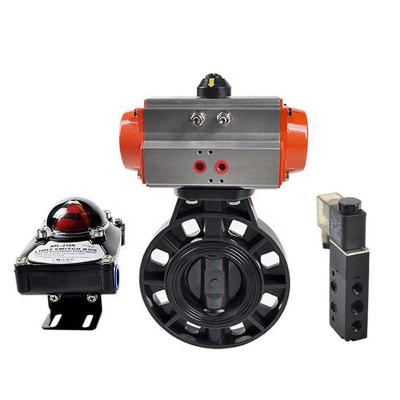 China General 3 Inch Spring Resent UPVC Butterfly Valve Pneumatic Air Actuated Butterfly Valve for sale